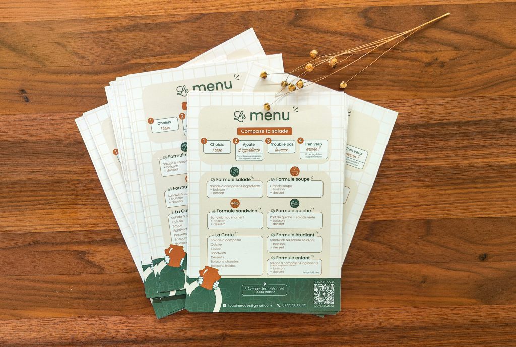 menu toupine menu restaurant